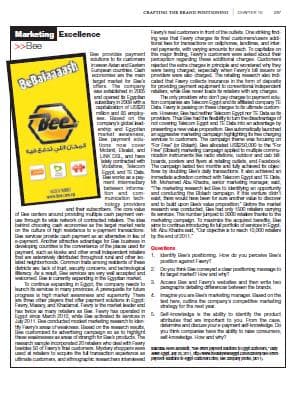 The Bee Egypt case study as printed in Philip Kotler's Marketing Management
